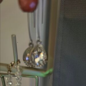 Elegant Silver and Crystal Drop Earrings